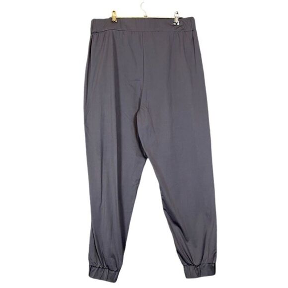 Bagatelle Collection Satin Jogger Navy Blue Zipper Pockets Stretch Size Medium - Picture 4 of 11